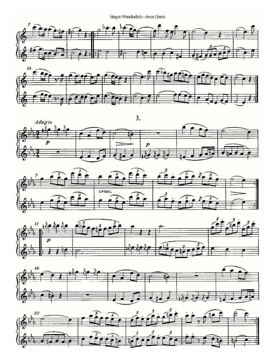 Hugot/Wunderlich Four Duets（四首二重奏）