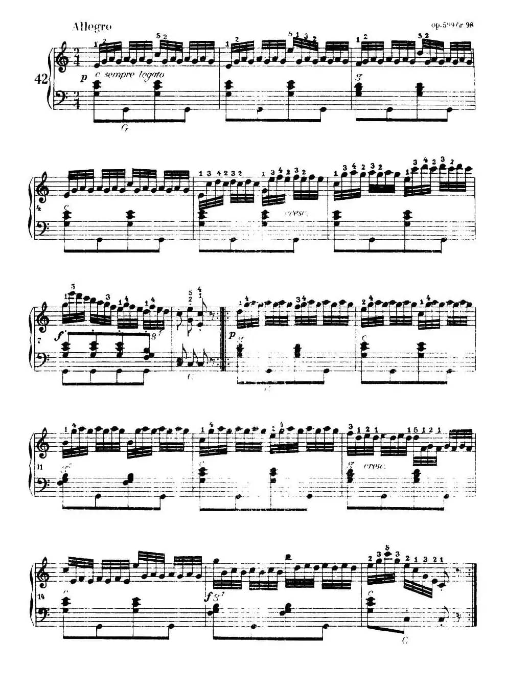 《车尔尼手风琴练习曲集》第Ⅰ册（第37—44首）