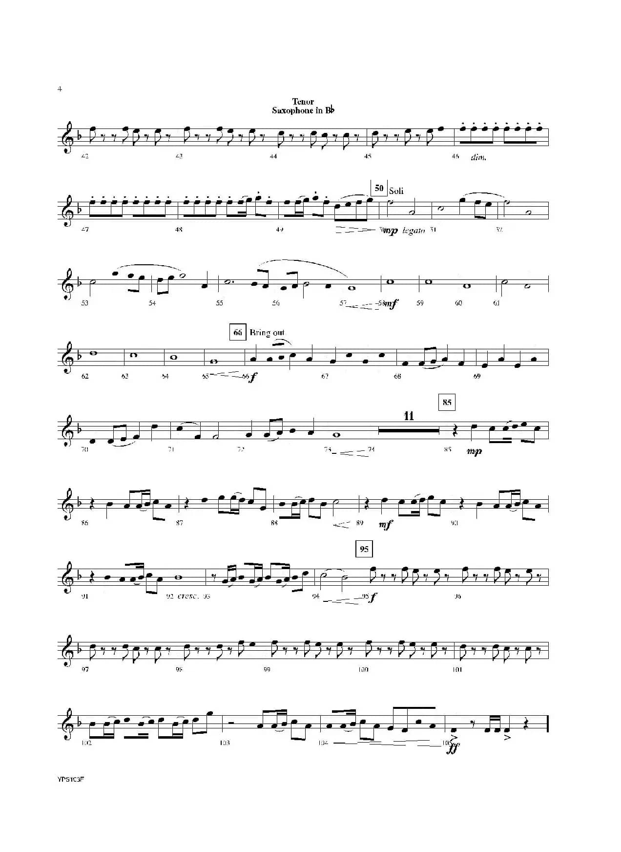 Dance of Harlequins（次中音萨克斯分谱）