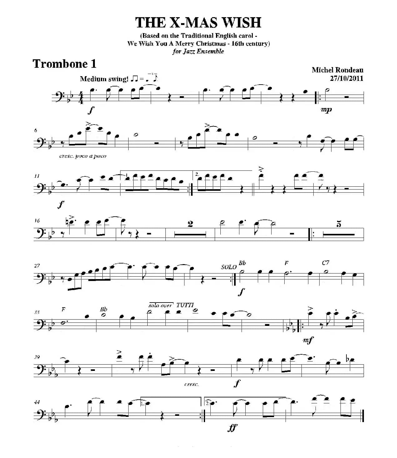 THE X-MAS WISH（第一长号分谱）