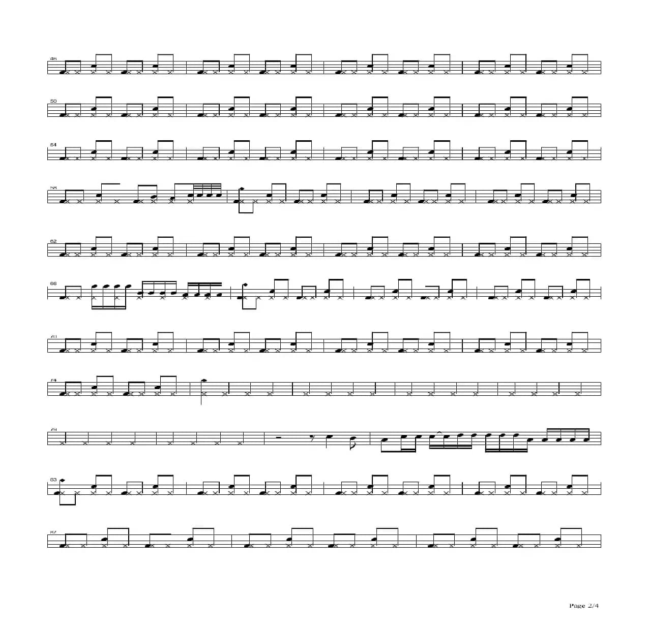 不再犹豫（架子鼓谱、椰壳鼓手网制谱版）