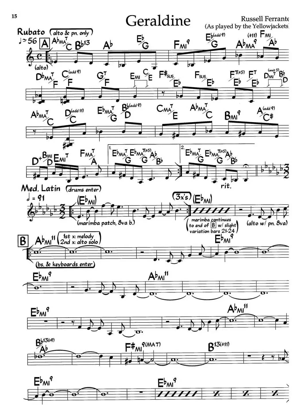 Geraldine（杰拉尔丁）（爵士钢琴曲）