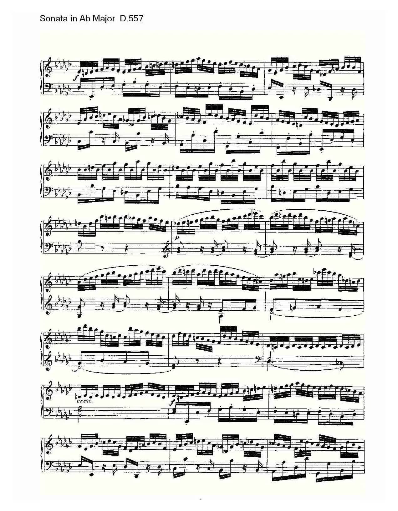 Sonata in Ab Major D.557（Ab大调奏鸣曲 D.557）