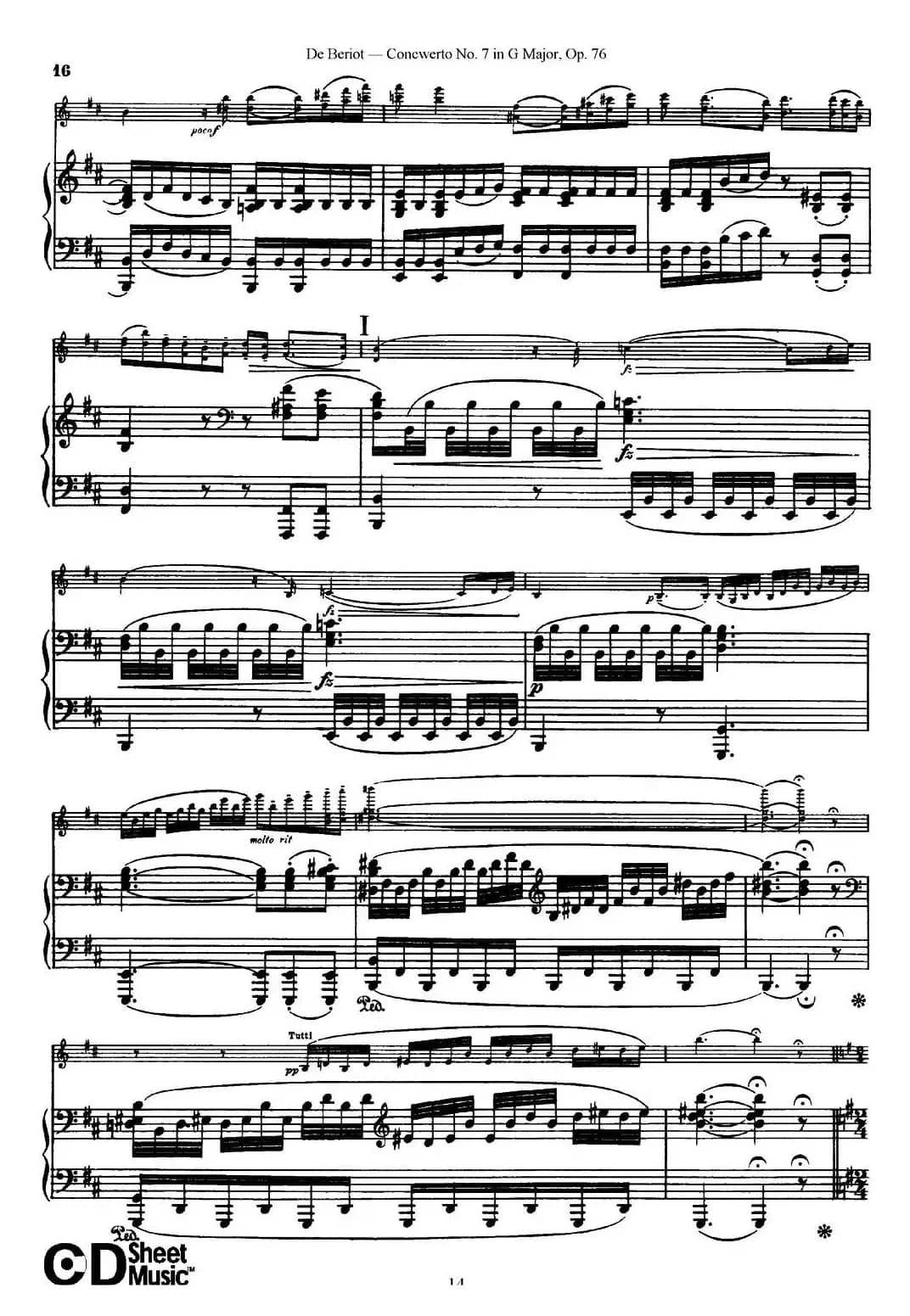 G大调第七协奏曲（Concerto No.7 in G Major）Op.76（小提琴+钢琴伴奏）