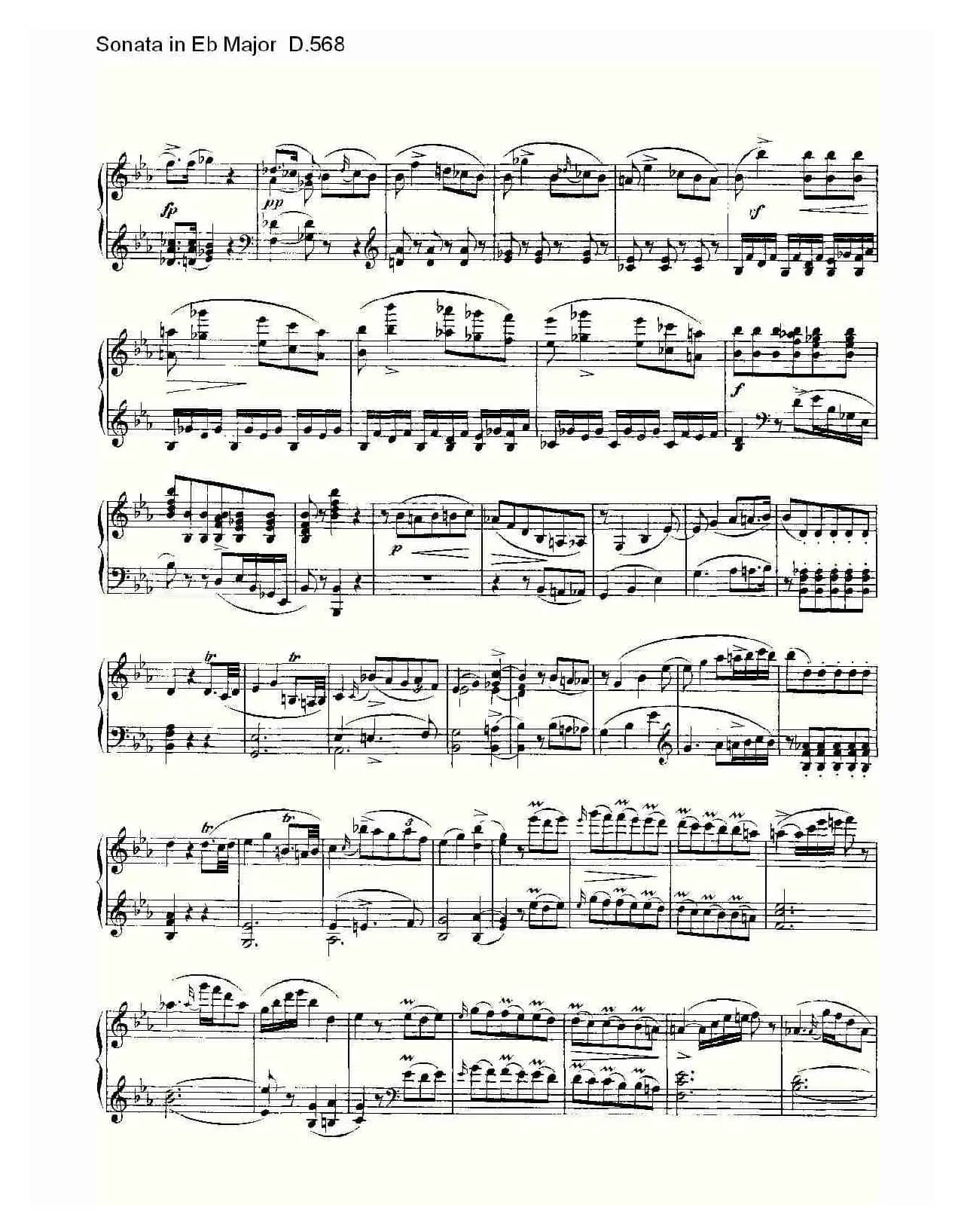 Sonata in Eb Major D.568（Eb大调奏鸣曲 D.568）