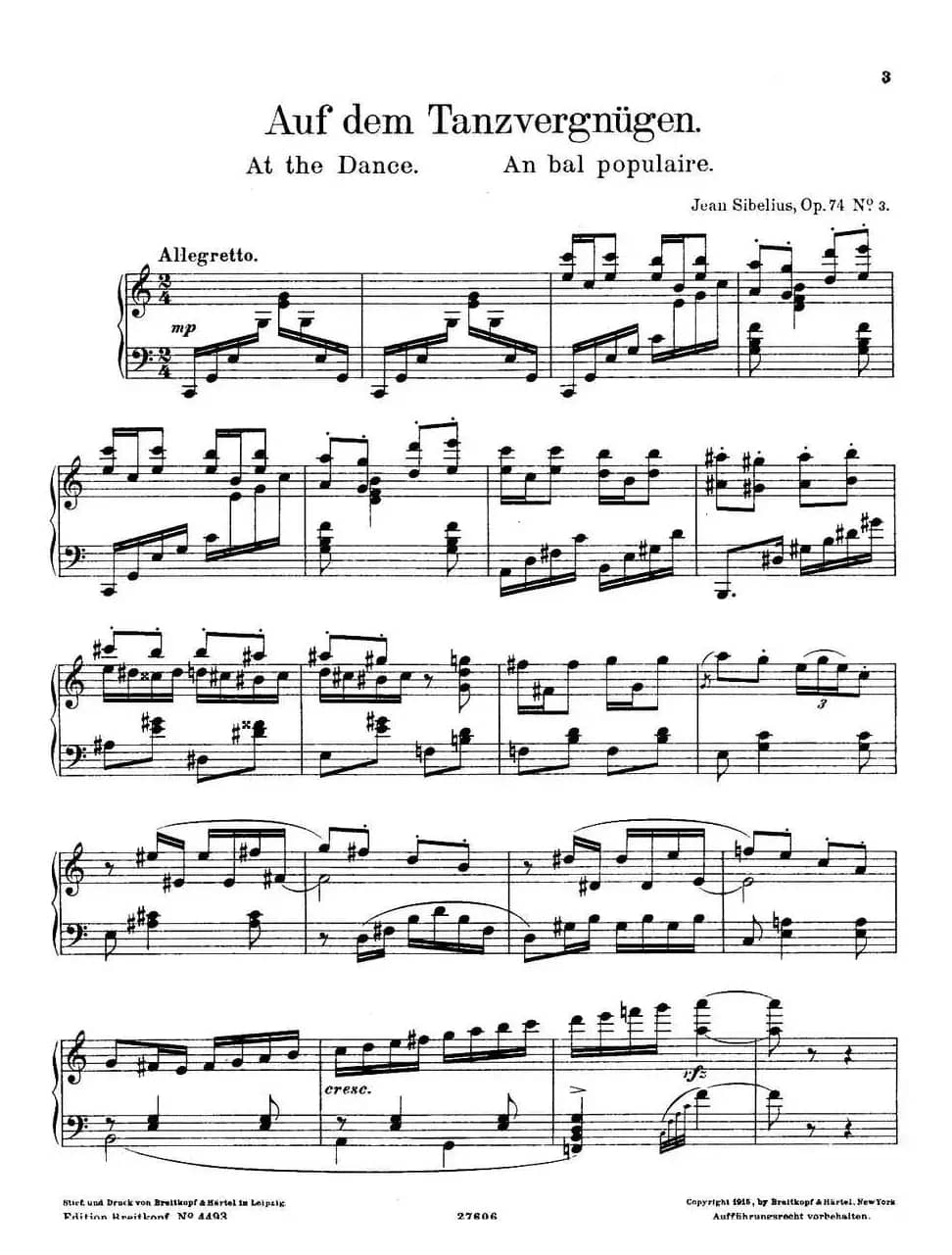 4 Lyric Pieces Op·74（4首抒情小品·3）