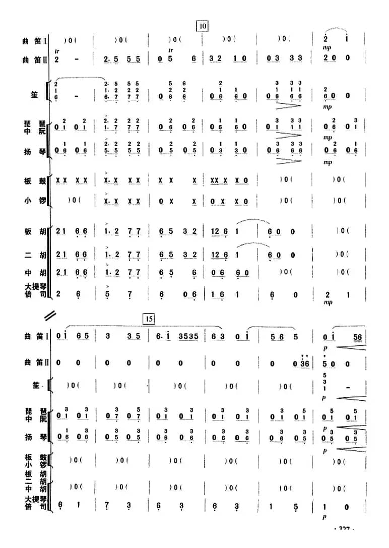京调（曲笛二重奏+乐队伴奏总谱）