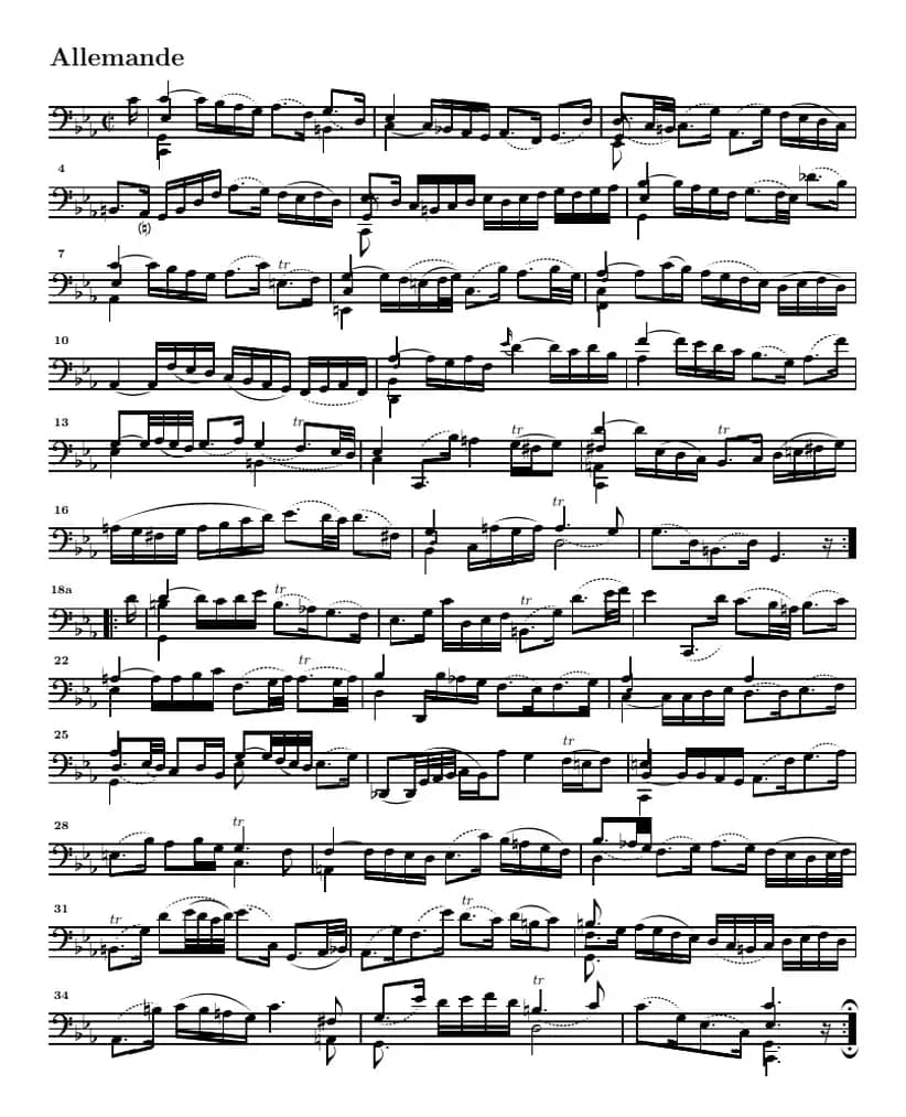 巴赫《大提琴无伴奏六首组曲》：Suite Ⅴ