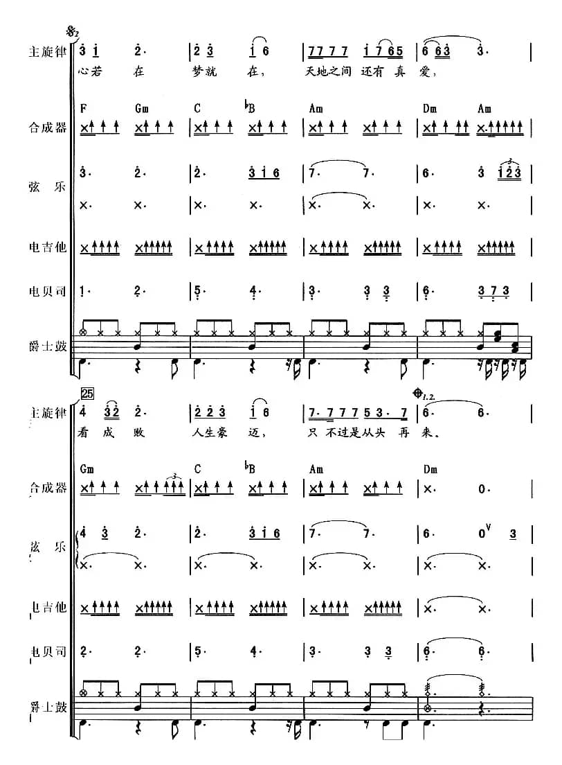 从头再来（吉特巴、电声乐队总谱）