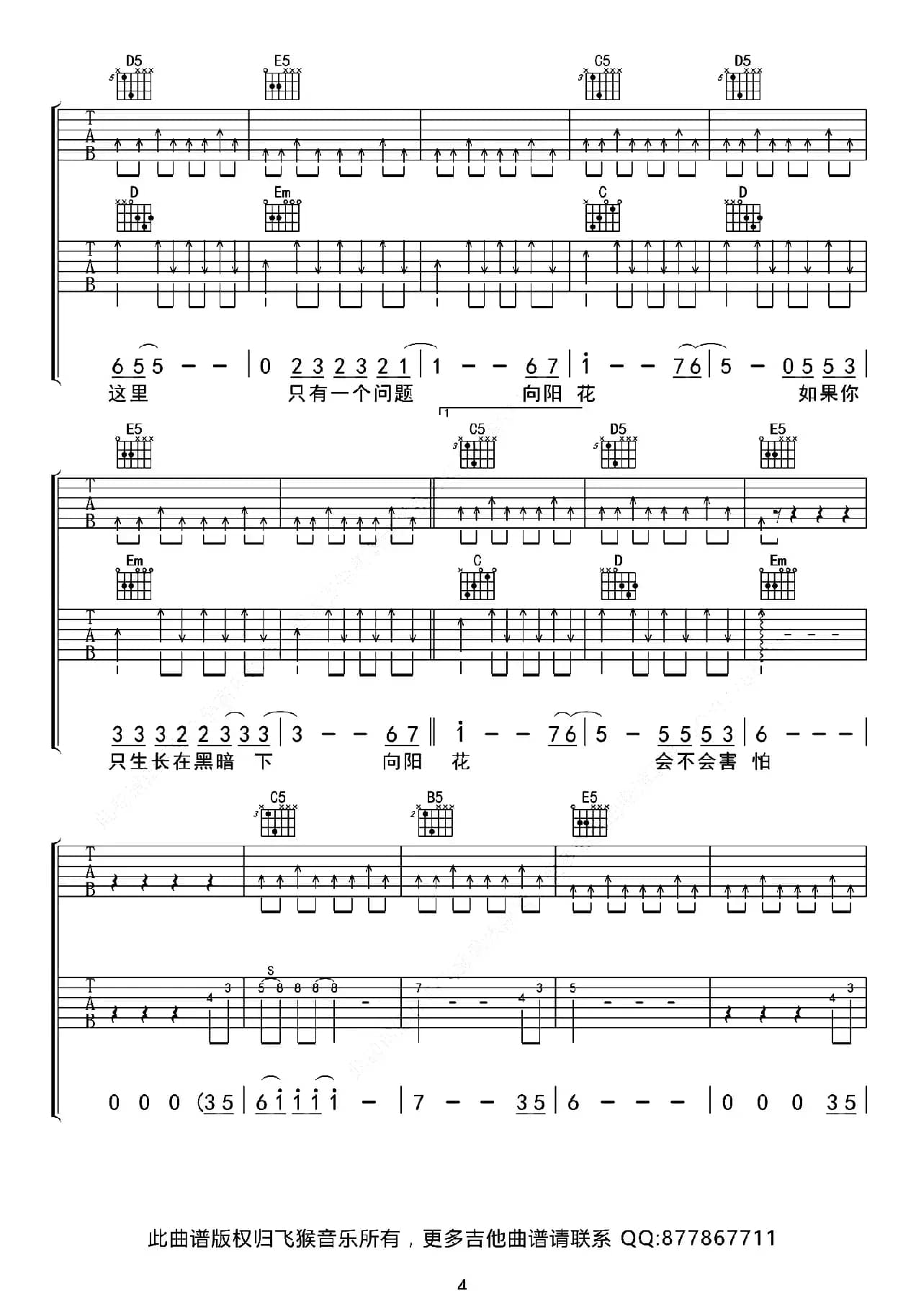 向阳花（G调双吉他版）