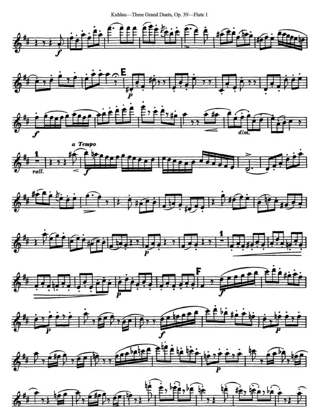 库劳长笛二重奏大练习曲Op.39——Flute 1（No.3）