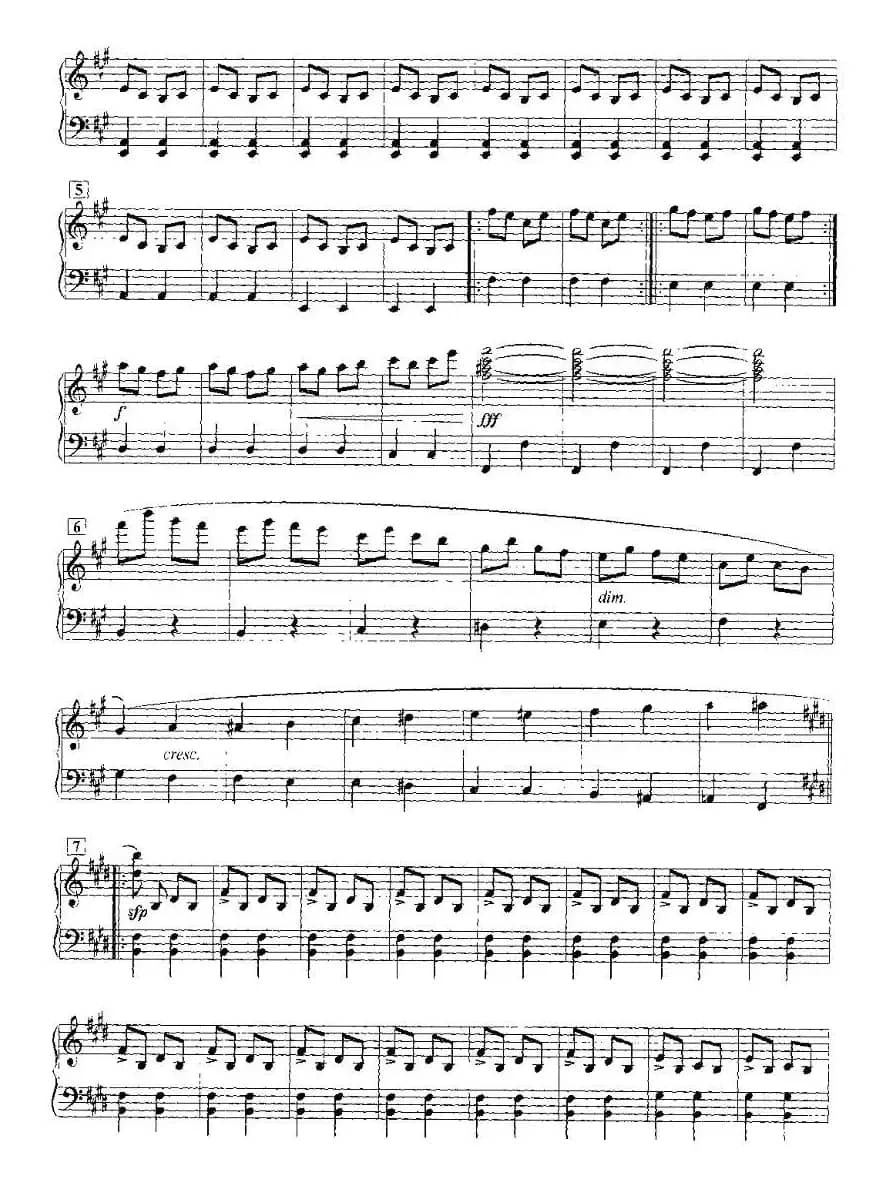 打虎上山（电子琴重奏曲—第三声部分谱）