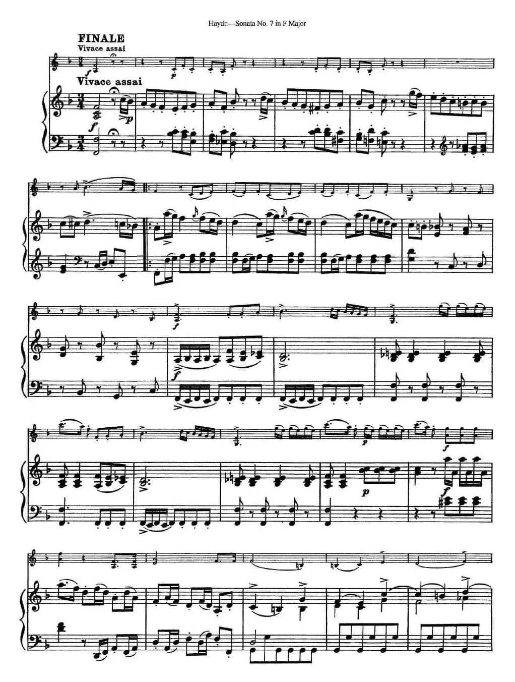 Violin Sonata No.7 in F Major（小提琴+钢琴伴奏）