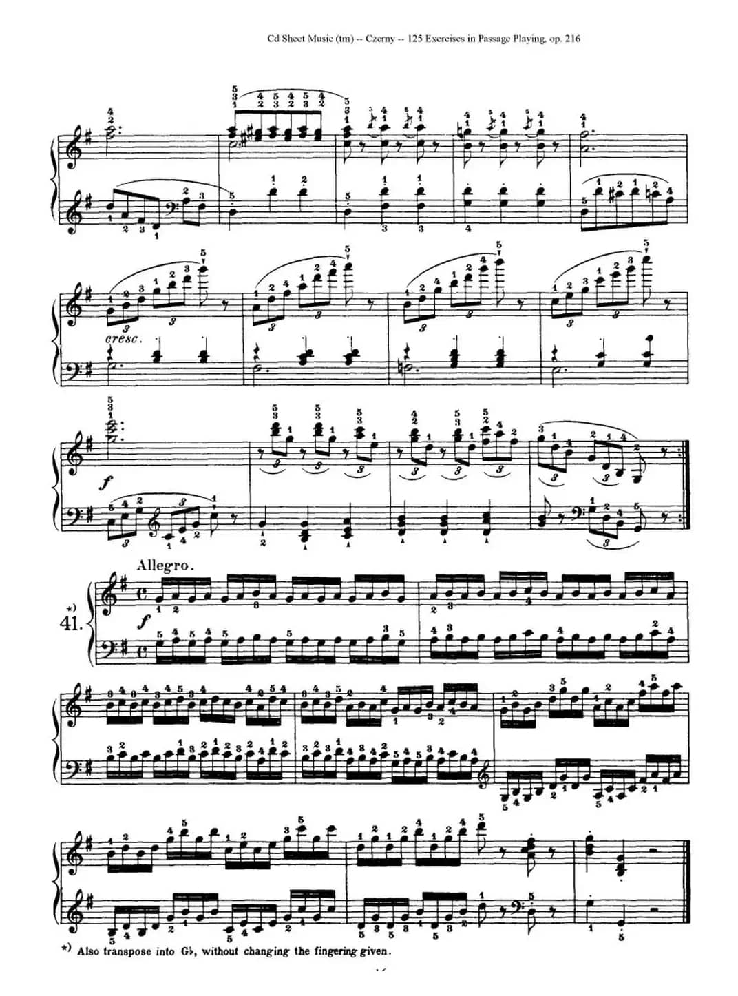 125 Exercises in Passage Playing Op.261（车尔尼125首钢琴短乐句练习曲（22——41））