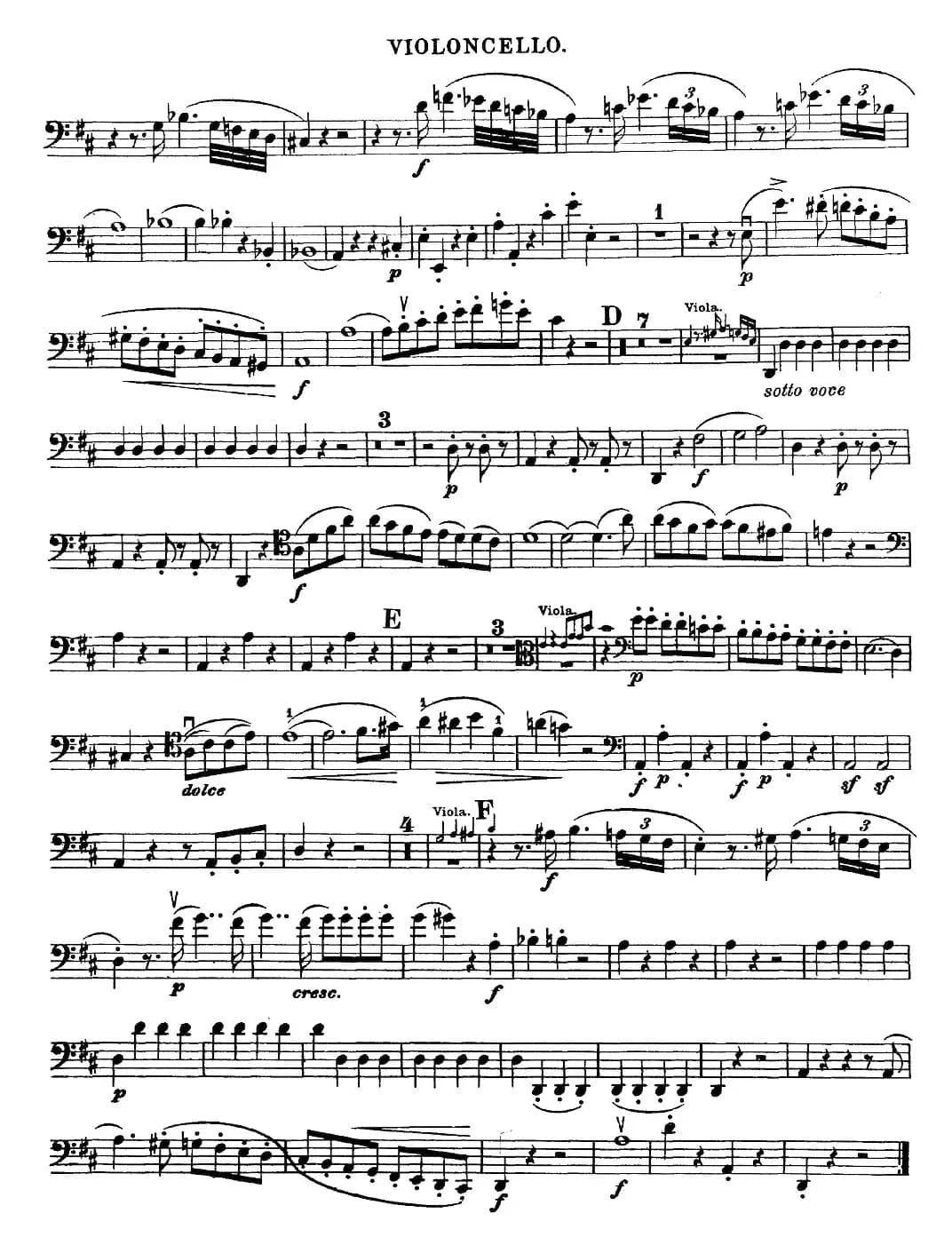 Mozart《Quartet No.21 in D Major,K.575》（Cello分谱）