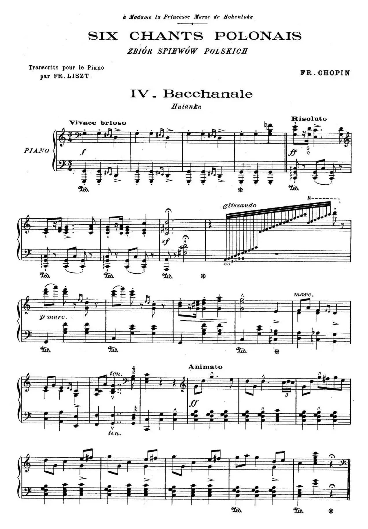 6 Chants Polonais S.480(6首波兰歌曲·Ⅳ)