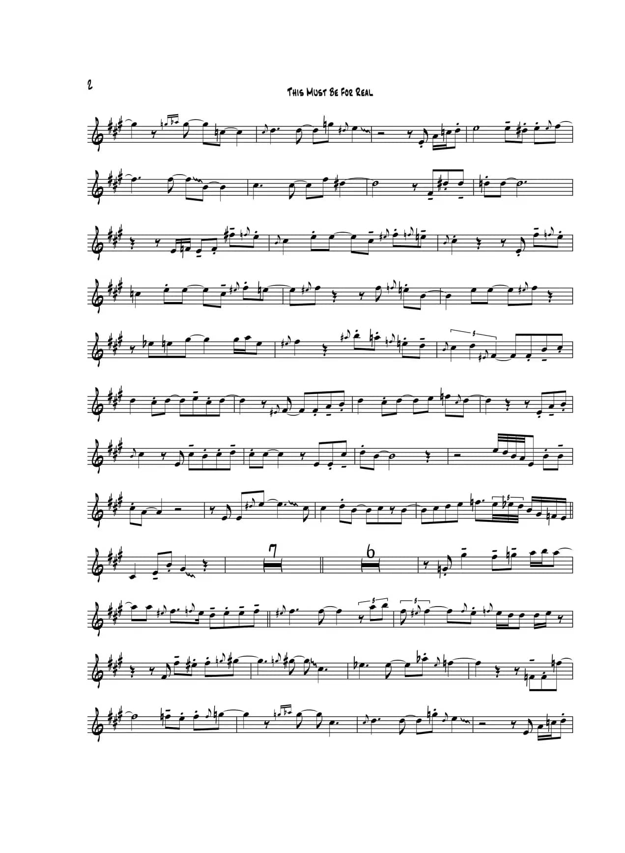 This Must Be Ror Real（中音萨克斯）