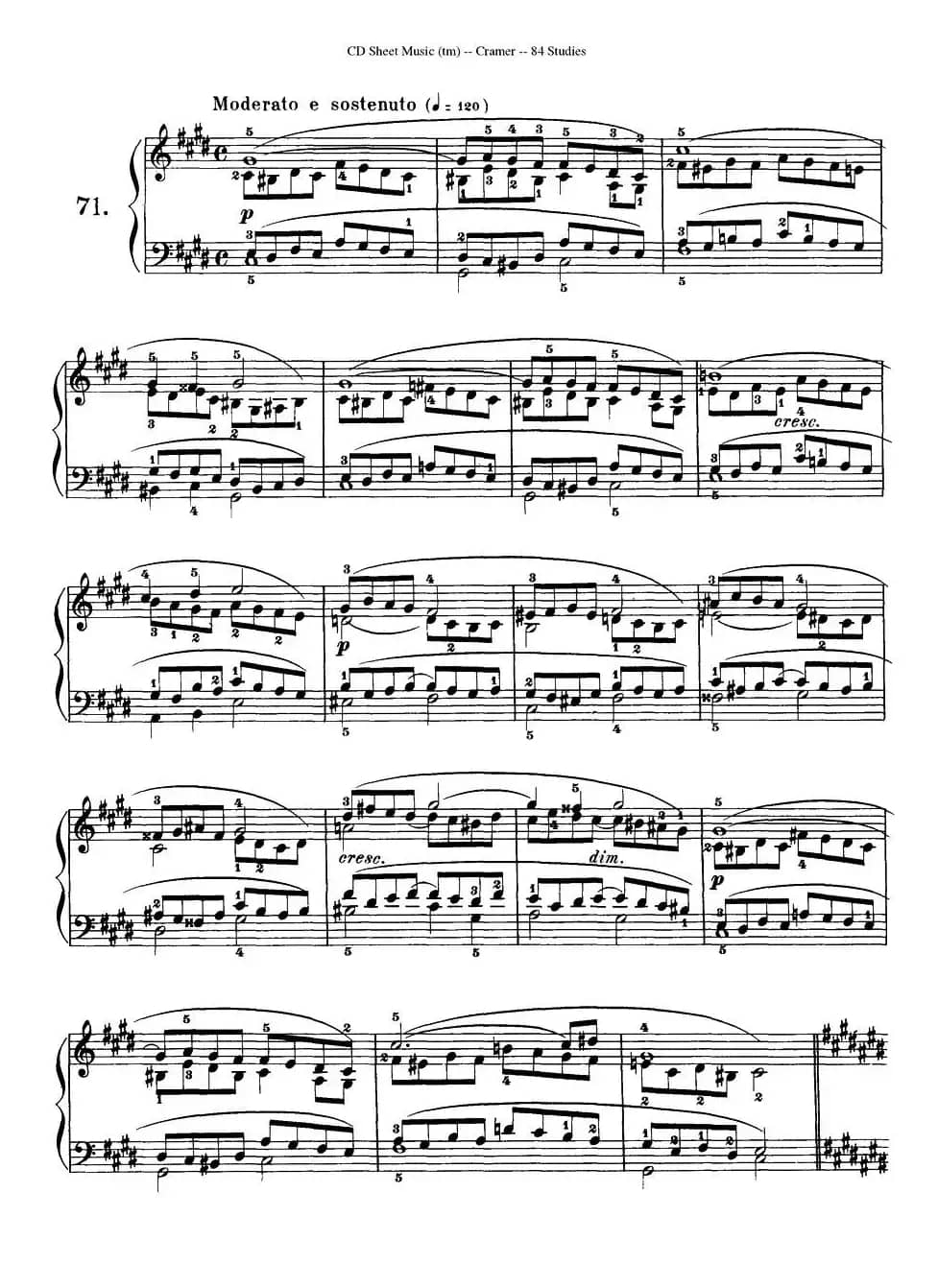 Cramer - 84 exercices（71—75）（克拉莫84首钢琴练习曲）