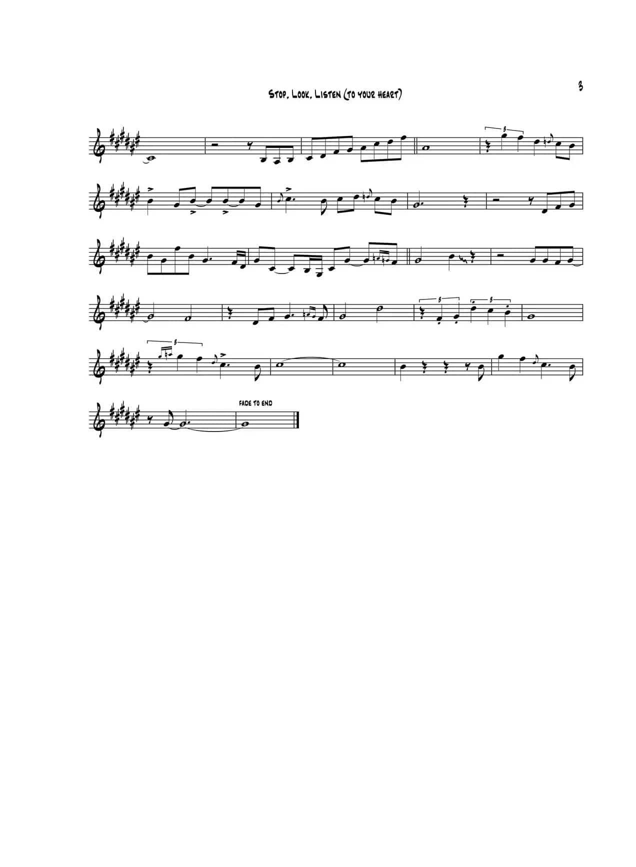 Stop Look Listen（中音萨克斯）