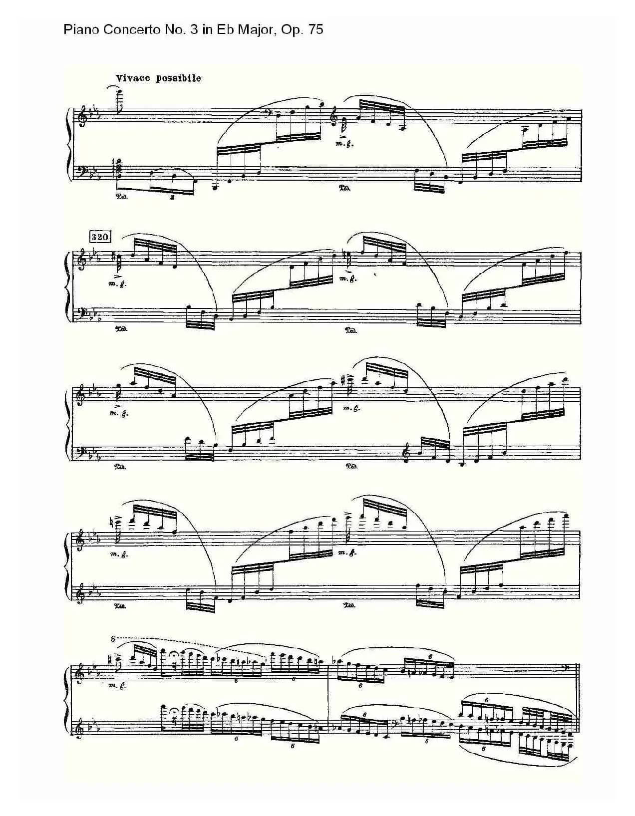 Piano Concerto No.3 in Eb Major, Op.75（Eb大调第三钢琴协奏）