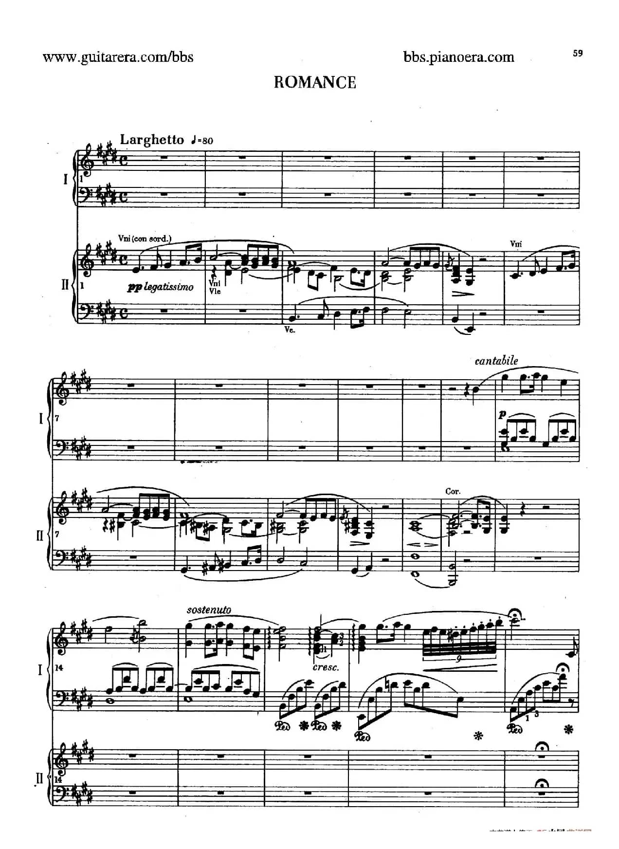 e小调第一钢琴协奏曲 Op.11（双钢琴版·第二乐章）