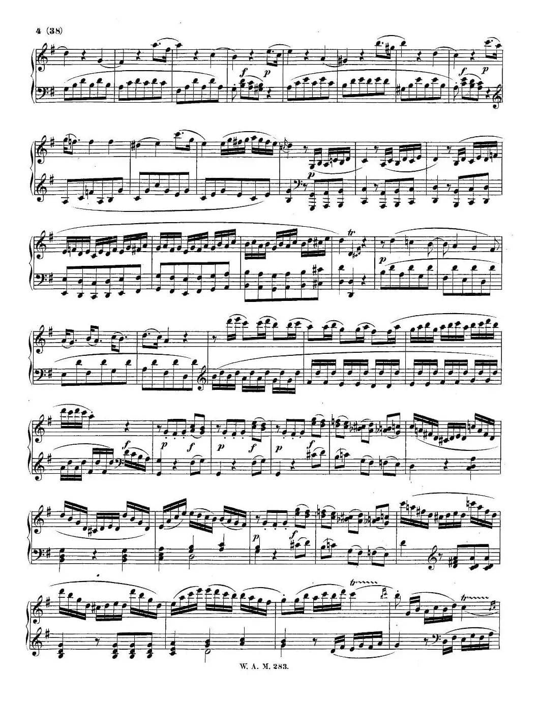 G大调第五钢琴奏鸣曲 KV.283 