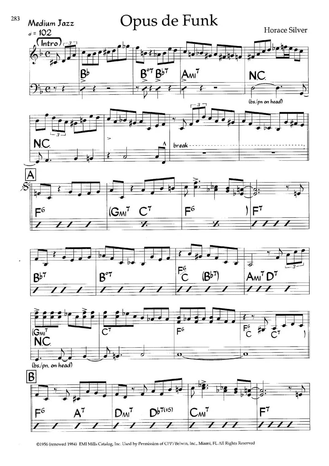 Opus de Funk（爵士钢琴曲）