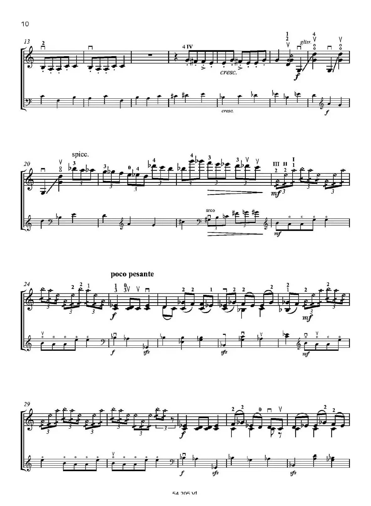 Duo concertante（炫技二重奏）（小提琴+低音提琴二重奏）