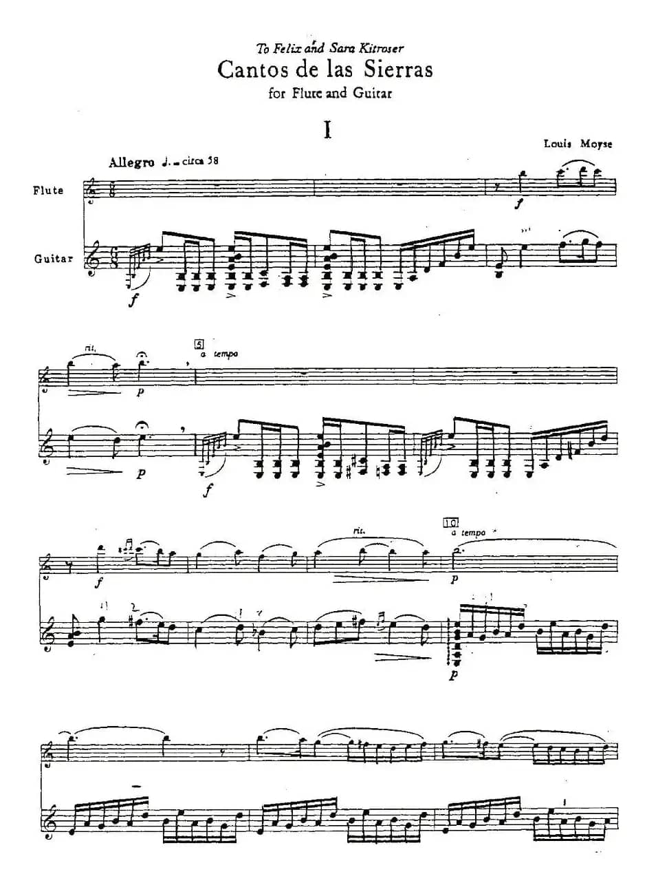 Cantos sierras（山脉之歌）（长笛+吉他）