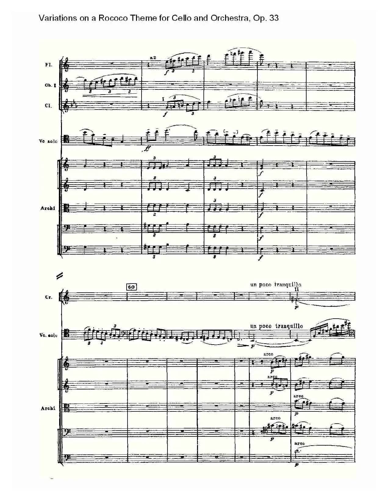 大提琴与管弦乐洛可可主题a小调变奏曲, Op.33（二）