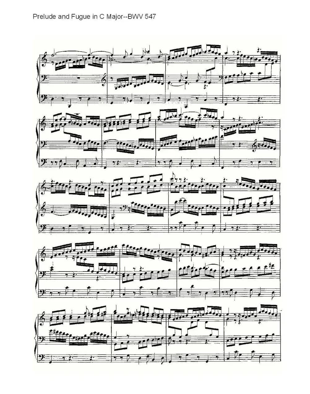 Prelude and Fugue in C Major--BWV 547 (管风琴谱)