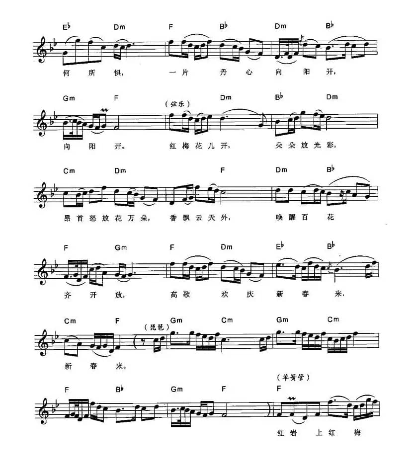 红梅赞（弹唱谱）