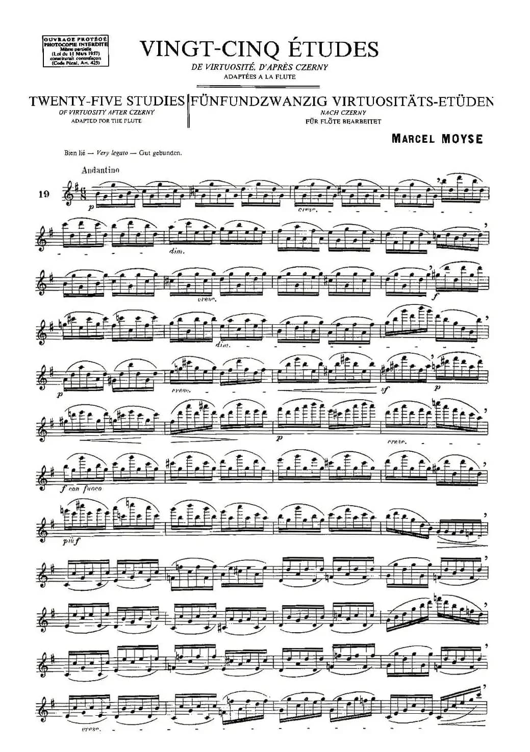 Moyse - 25 Studies after Czerny flute 之19（25首改编自车尔尼作品的练习曲）