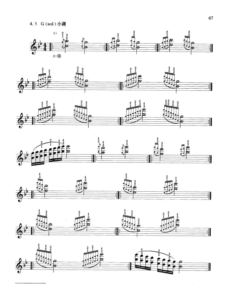 G大小调双弦音阶快速练习