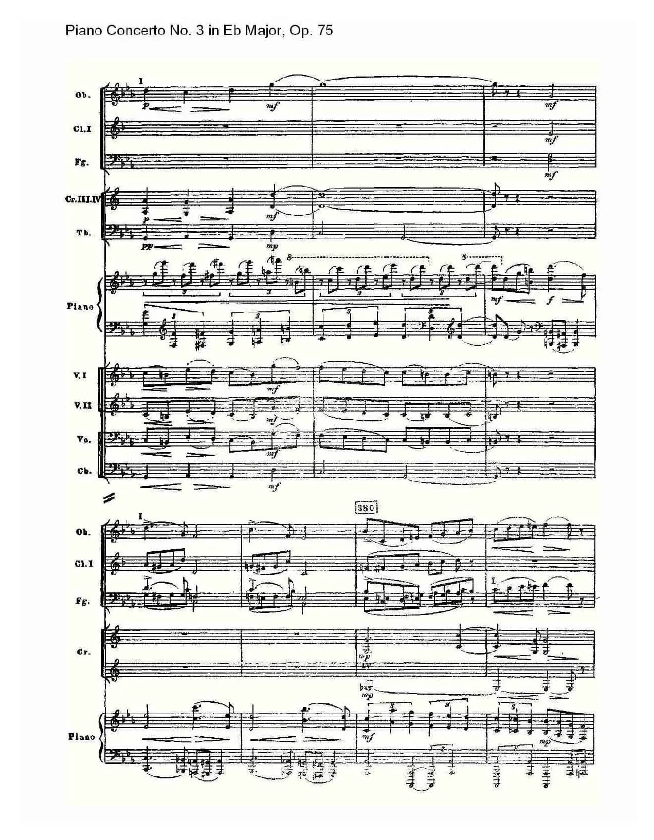 Piano Concerto No.3 in Eb Major, Op.75（Eb大调第三钢琴协奏）
