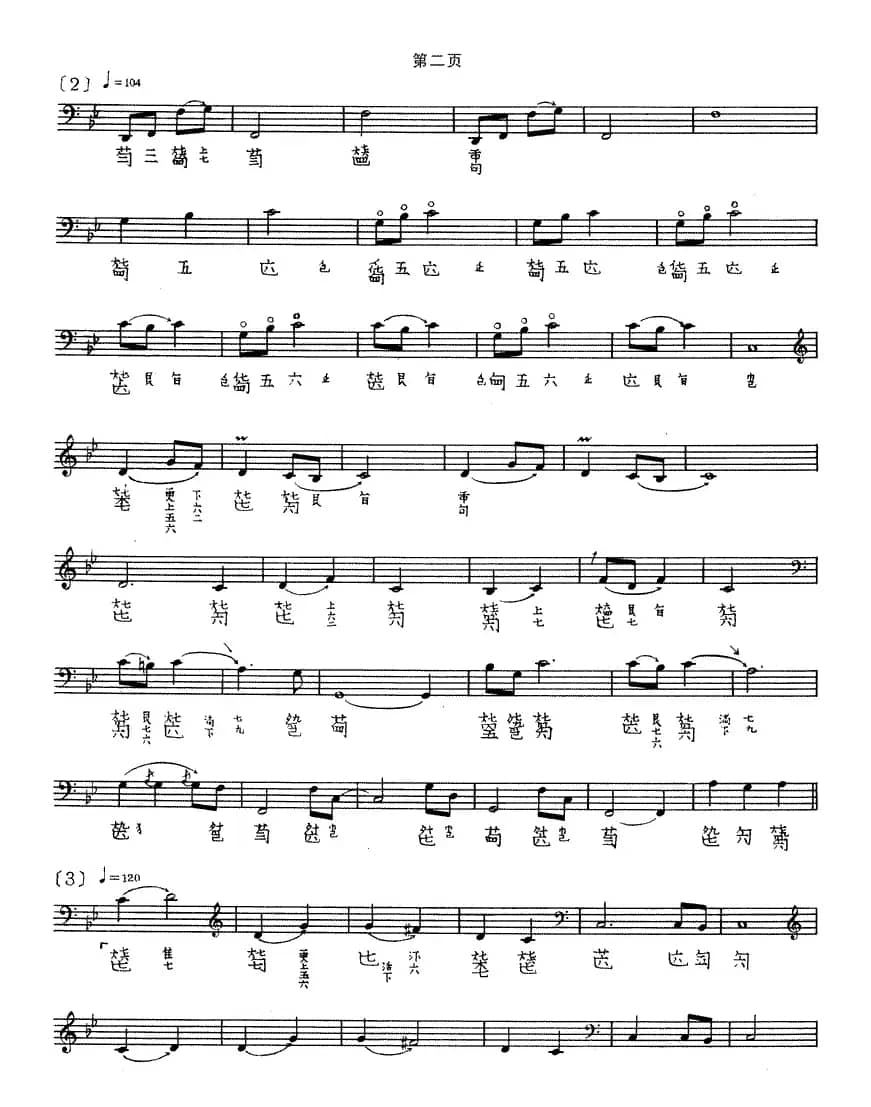 捣衣(古琴谱 五线谱+减字谱)