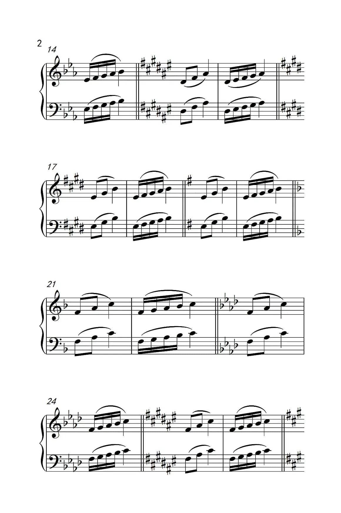 七.五指原位移调练习26（1）（儿童钢琴手指练习 1）