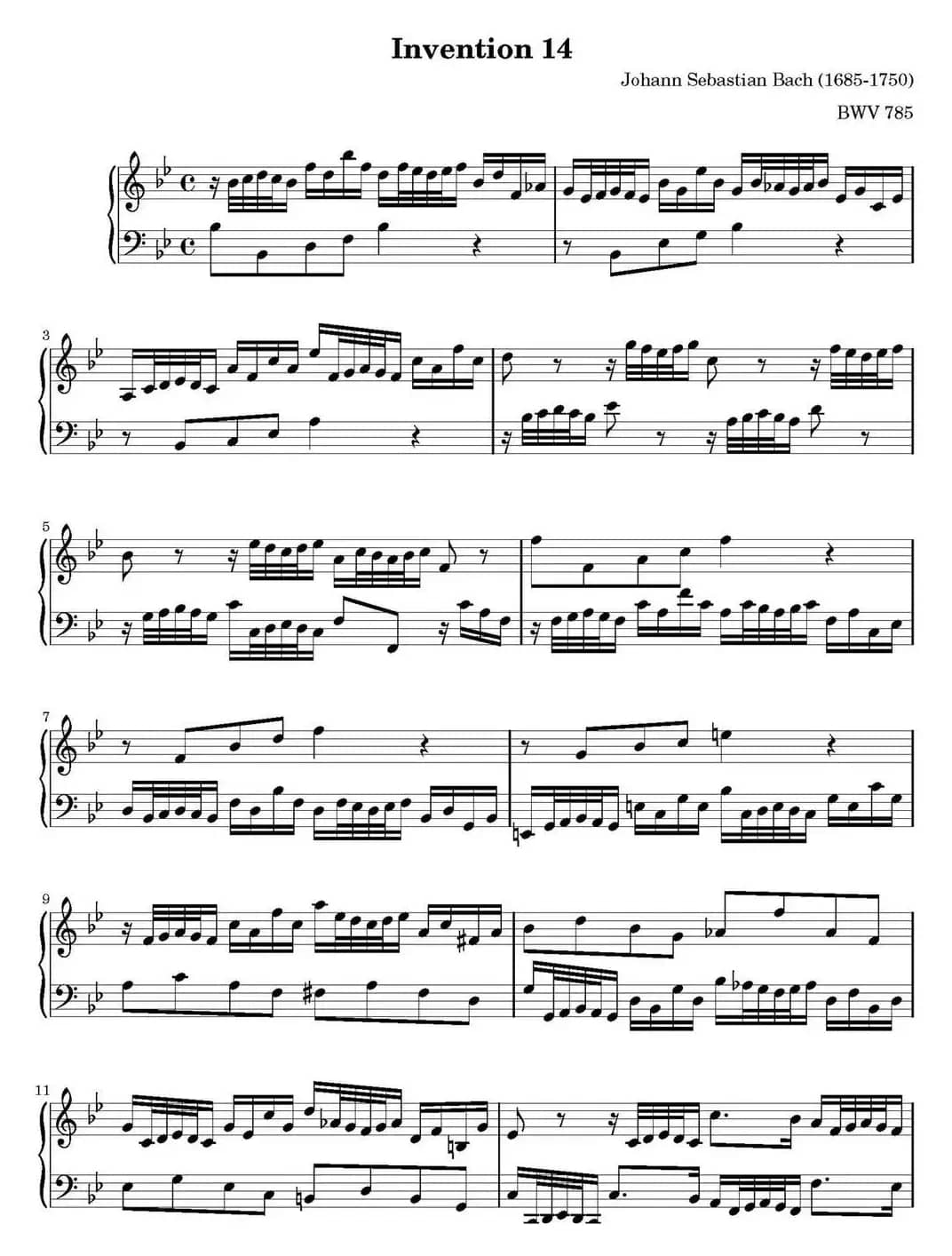 15首巴赫二部创意曲集（NO.14）