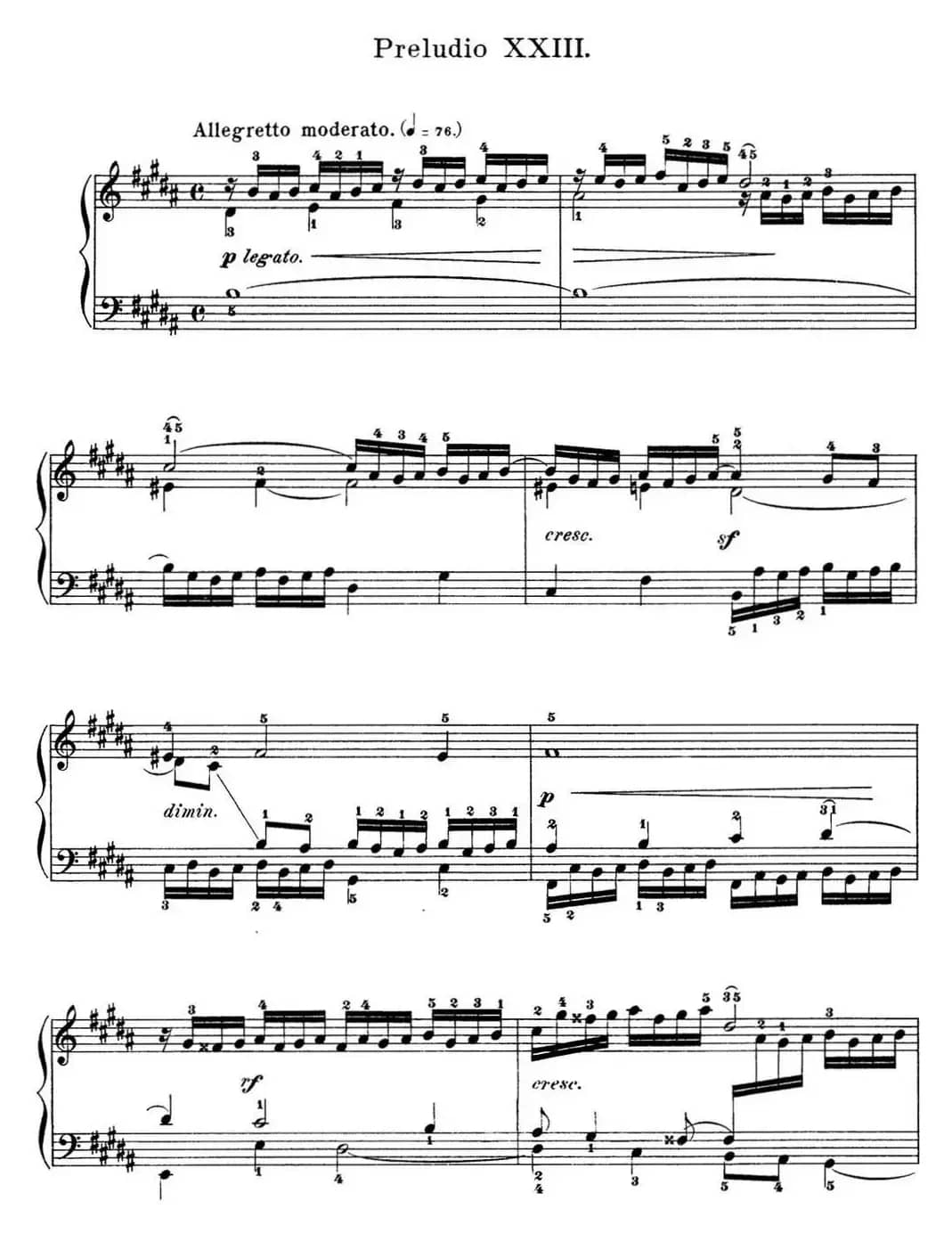 巴赫《平均律钢琴曲集·第一卷》之前奏曲（NO.23）