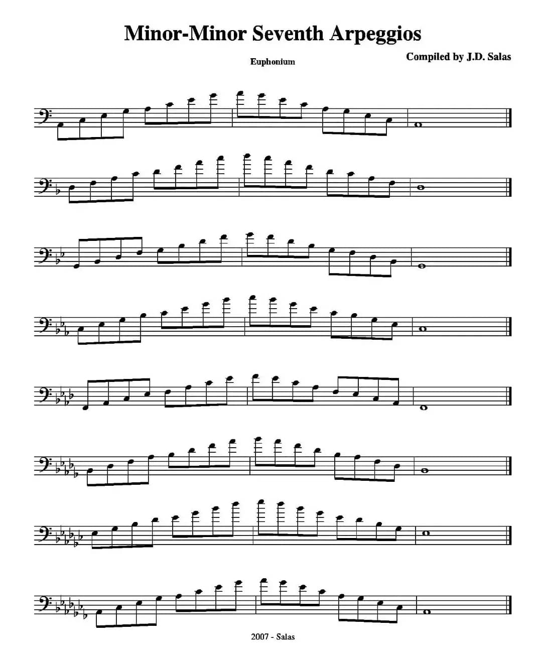 Minor-Minor 7th Arpeggios - Euphonium（上低音号练习教材选曲）