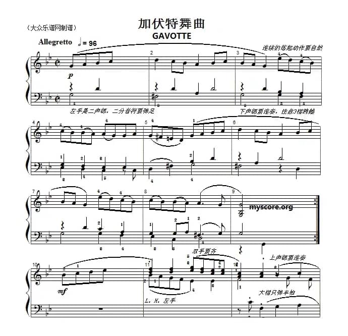 巴赫初级钢琴曲之二十三：加伏特舞曲