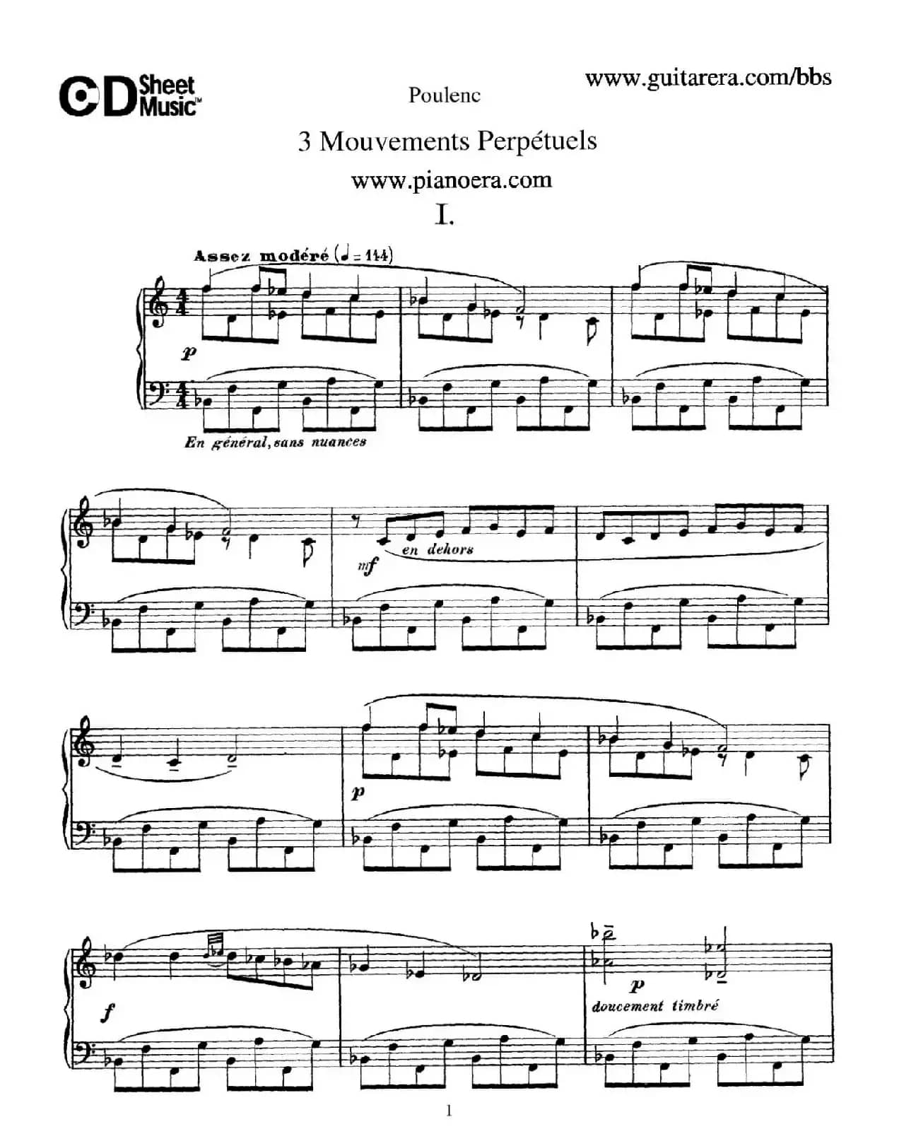 Trois Mouvements Perpetuel（3首无穷动·1）