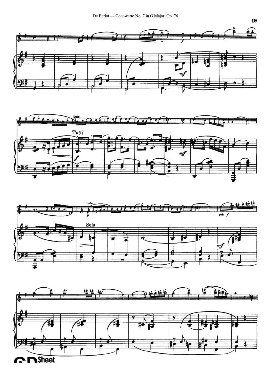 G大调第七协奏曲（Concerto No.7 in G Major）Op.76（小提琴+钢琴伴奏）