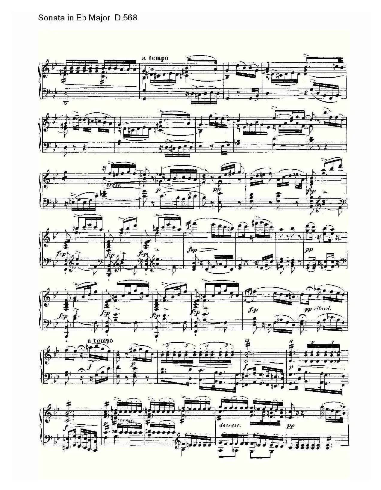 Sonata in Eb Major D.568（Eb大调奏鸣曲 D.568）