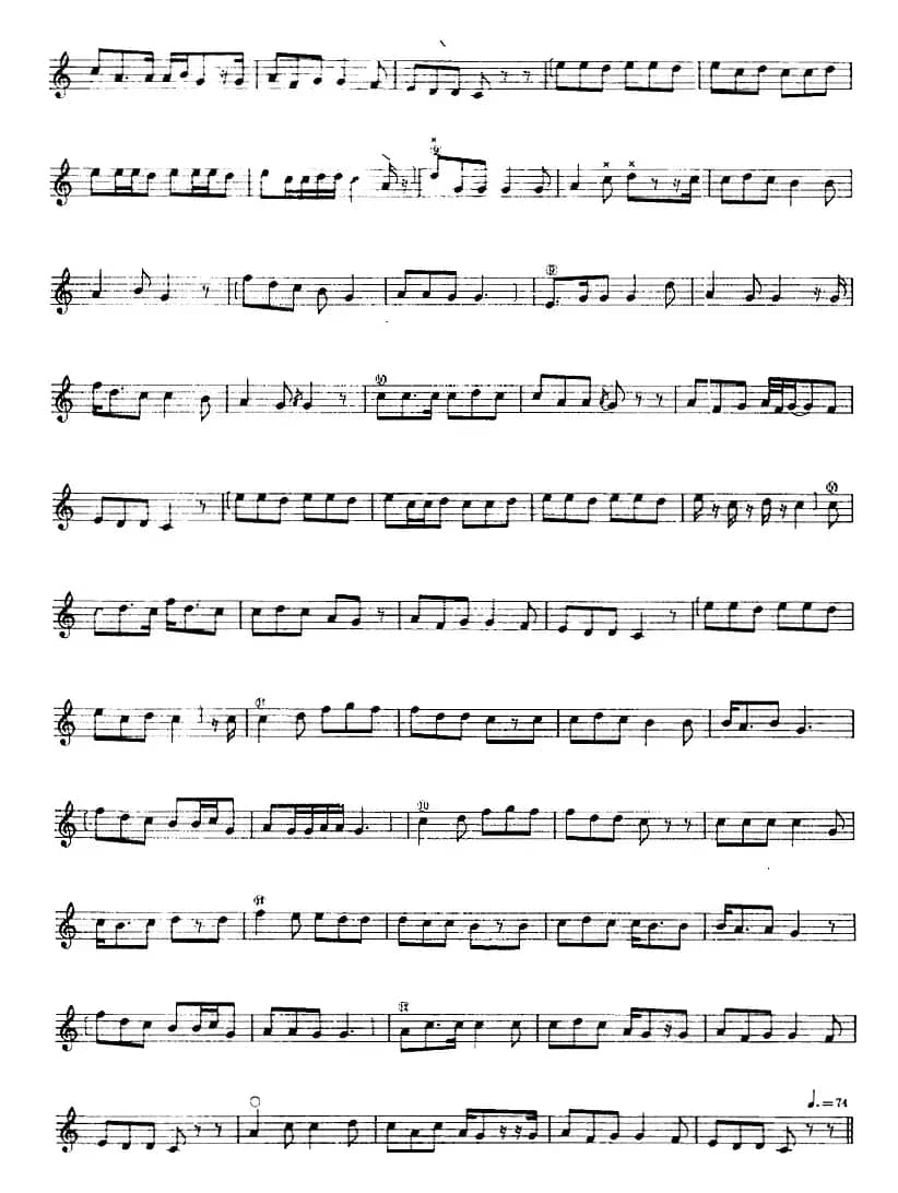 十二木卡姆：Ⅴ 潘吉尕木卡姆 265——275（主旋律谱）