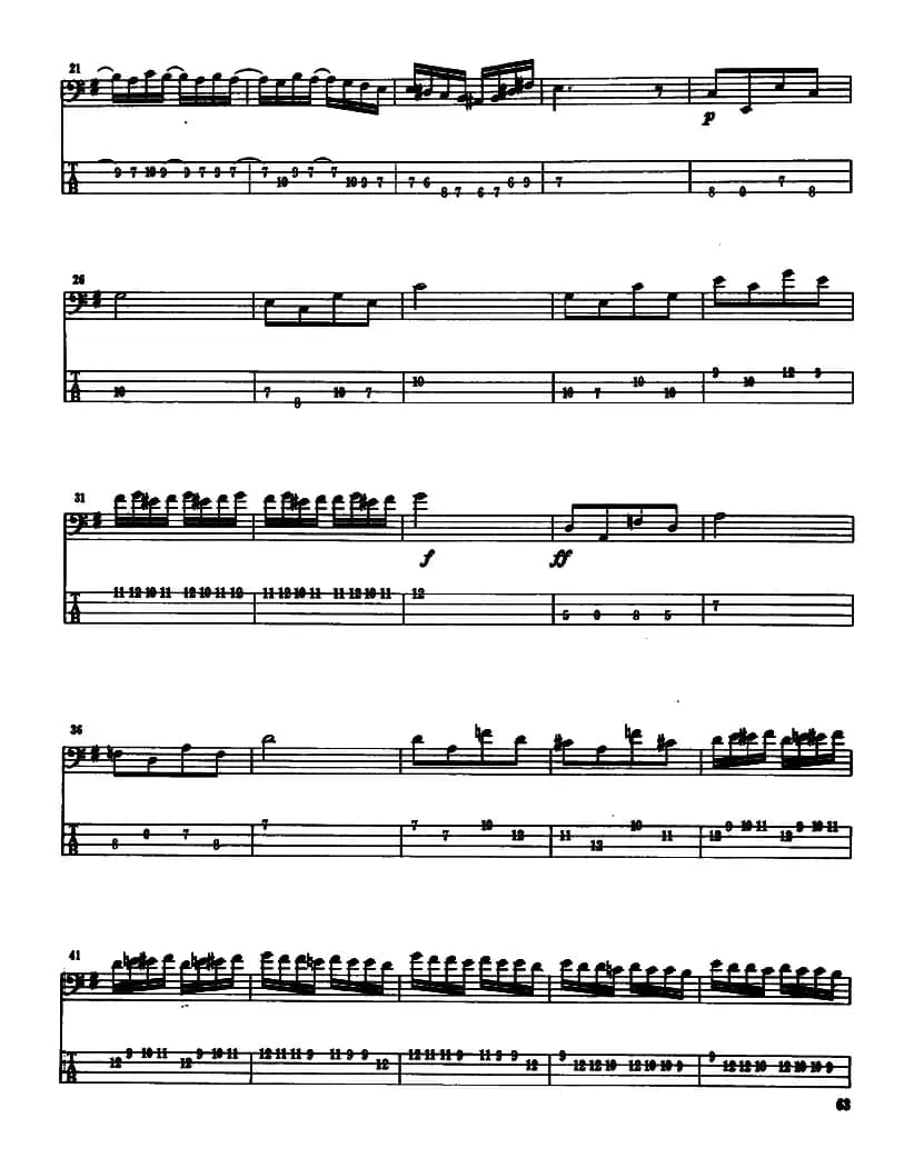 电贝司专业等级第六级（二、必弹曲目：独奏曲）