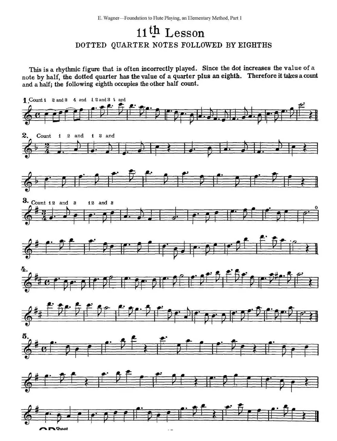 长笛演奏基础教程练习（11—20）