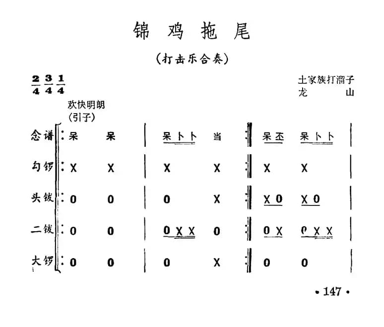 锦鸡拖尾（打击乐合奏）
