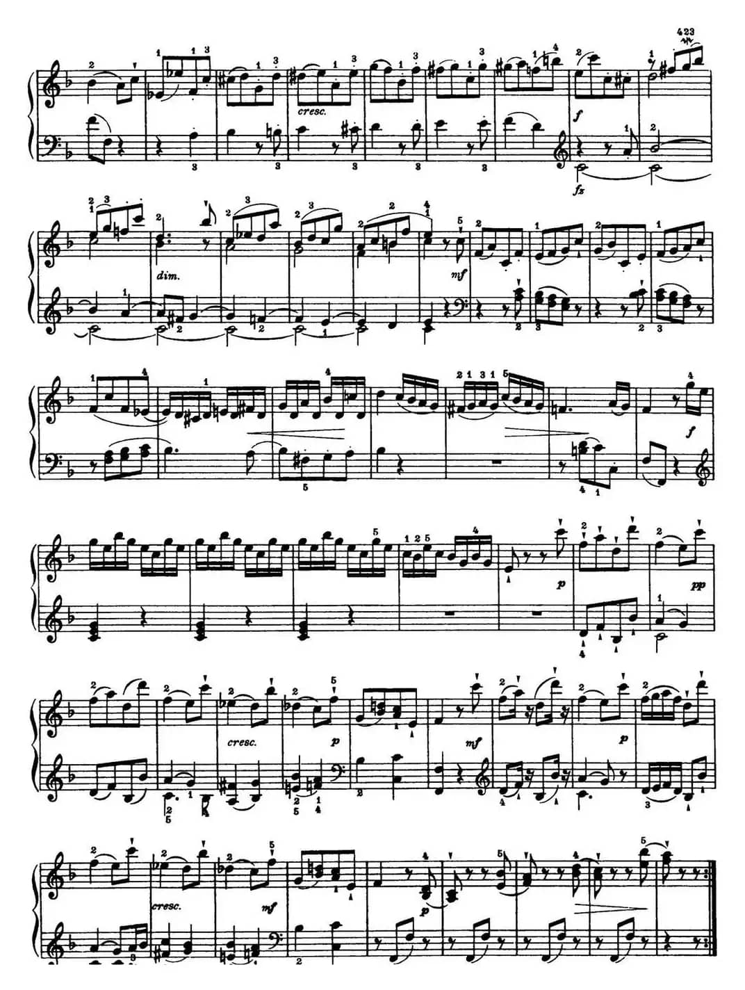 海顿 钢琴奏鸣曲 Hob XVI 23 in F major