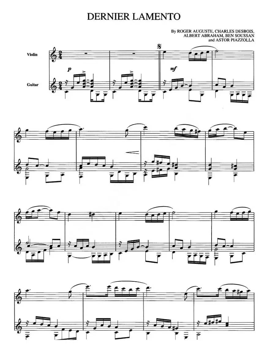 DERNIER LAMENTO（最后的话、小提琴+吉他）